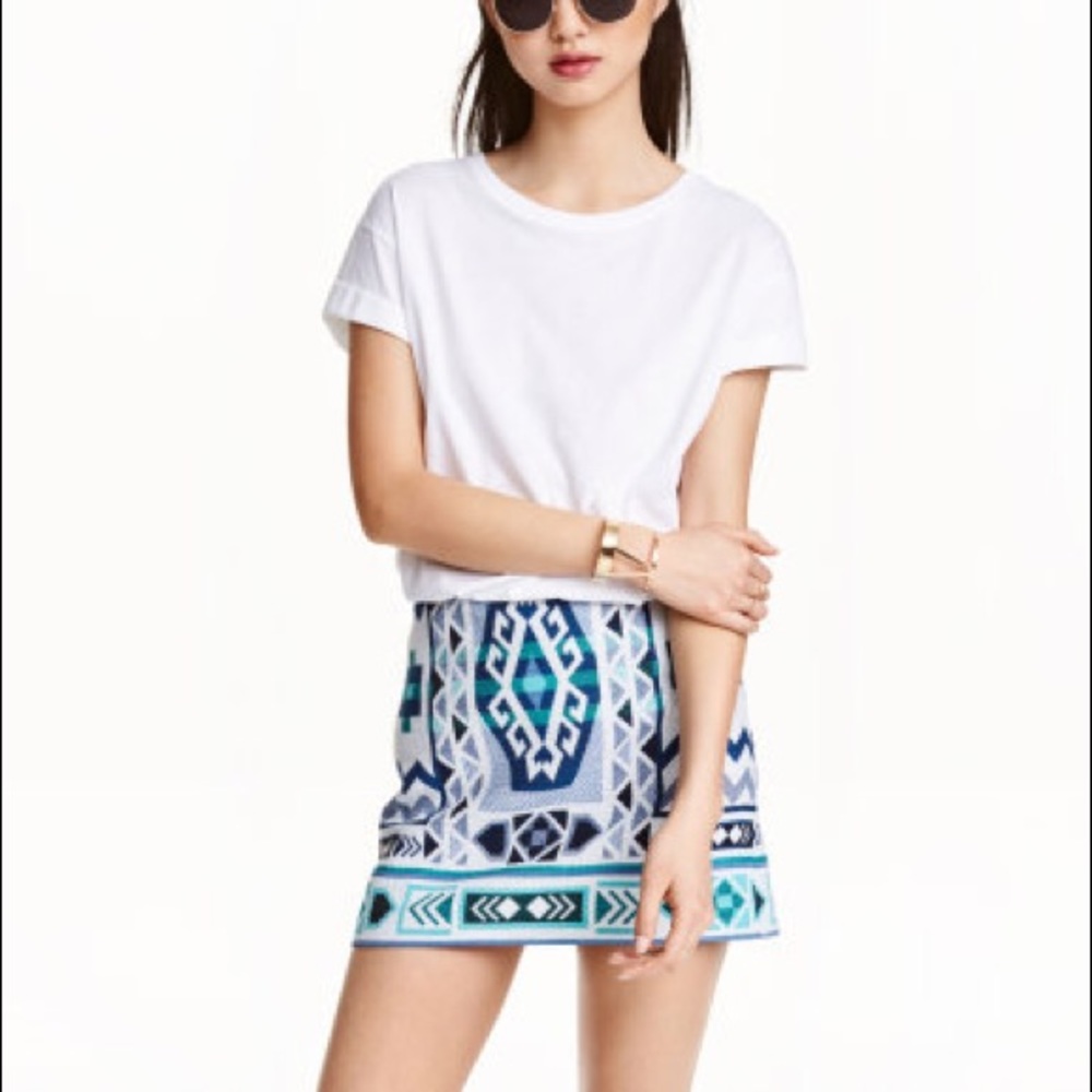 H&M Aztec Print Mini Skirt
